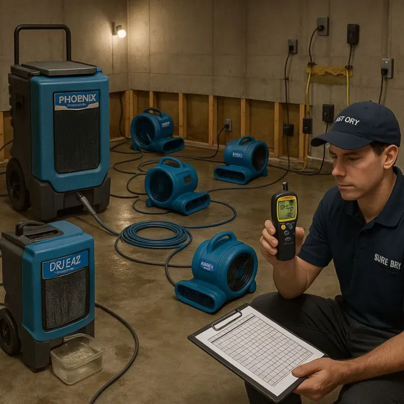 Structural Drying and Dehumidification process in Grundy Center, IA